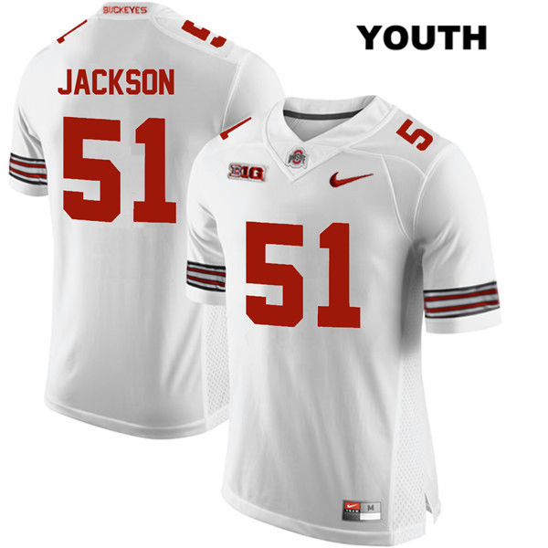 Ohio State Buckeyes Youth Antwuan Jackson #51 White Authentic Nike College NCAA Stitched Football Jersey ZR19E15WY
